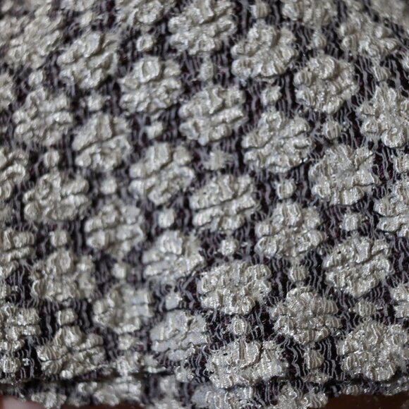 Jane Hamill Silver Gray White Geometric V-Neck Cardigan Sweater Medium USA - Picture 8 of 12